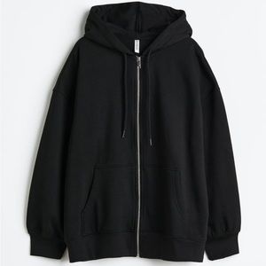H&M black oversized zip up